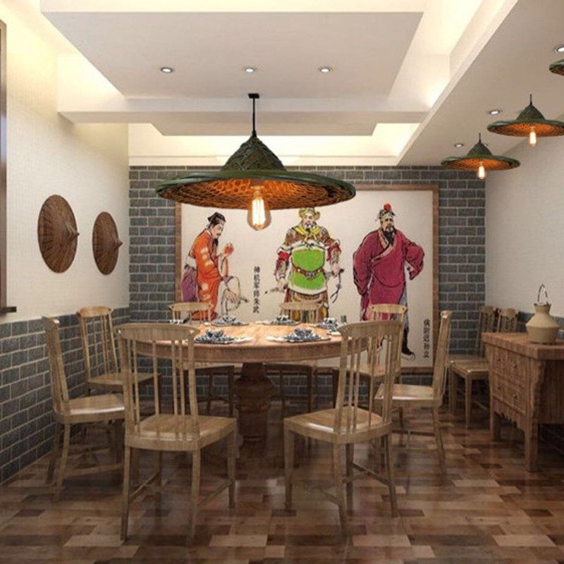 火锅店吊灯竹编吊灯餐厅斗笠灯罩斗笠灯农家乐灯重庆小面灯草帽灯,家装灯饰光源,餐厅吊灯,淘宝优惠券,粉丝福利购,淘宝优惠卷