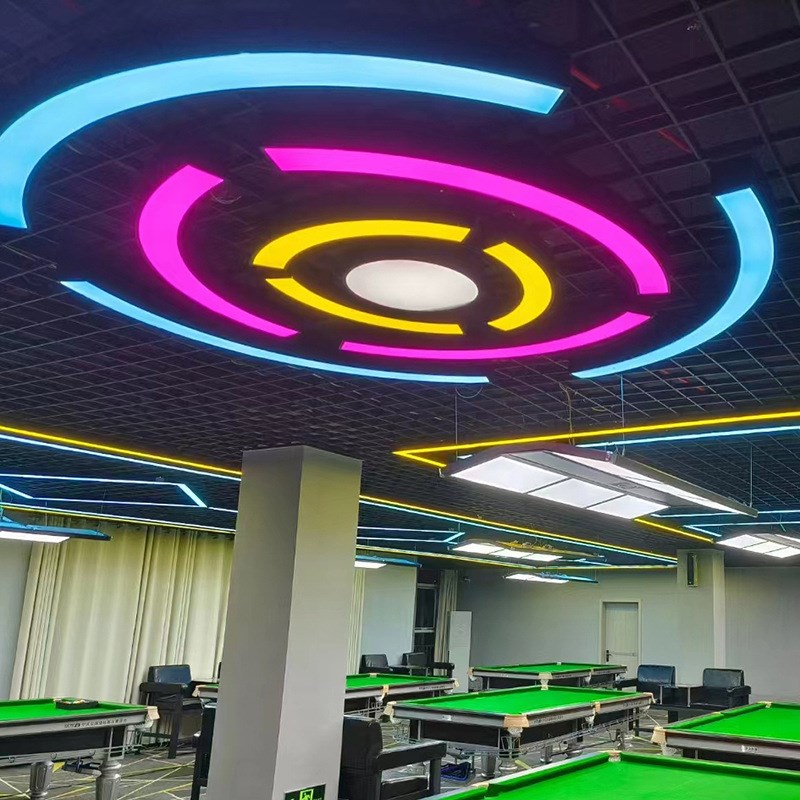 台球厅灯电玩城网咖模块2024新款炫彩星空造型吊灯台球室氛围灯