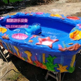 淘气堡玻璃钢钓鱼池海豚喷水音乐电动捞鱼缸儿童乐园商场游乐设备