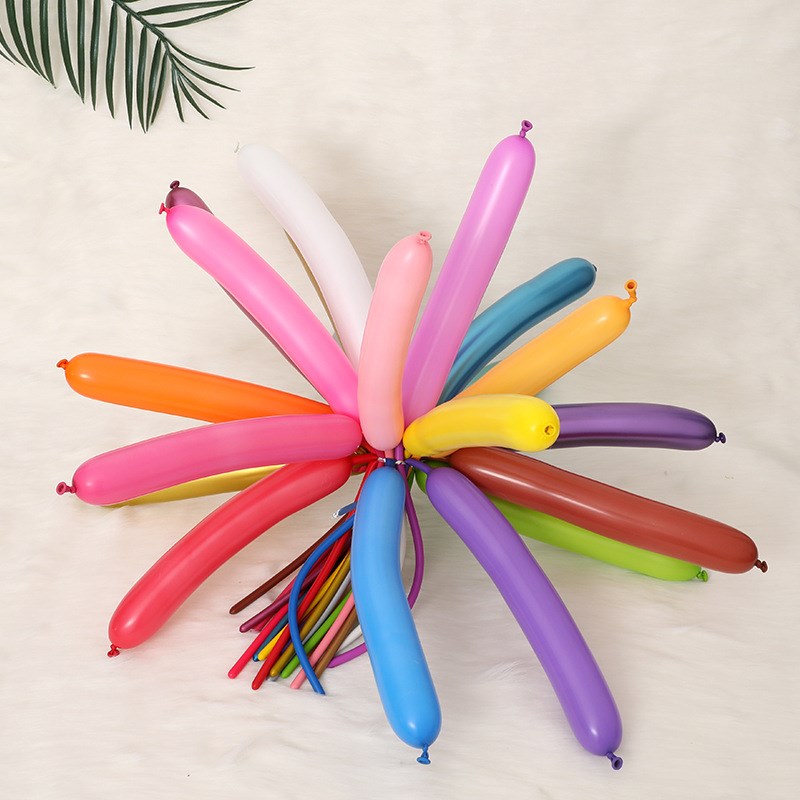 乳胶气球小太子混色260长条气球1.8克200根魔术气球编织小丑气球