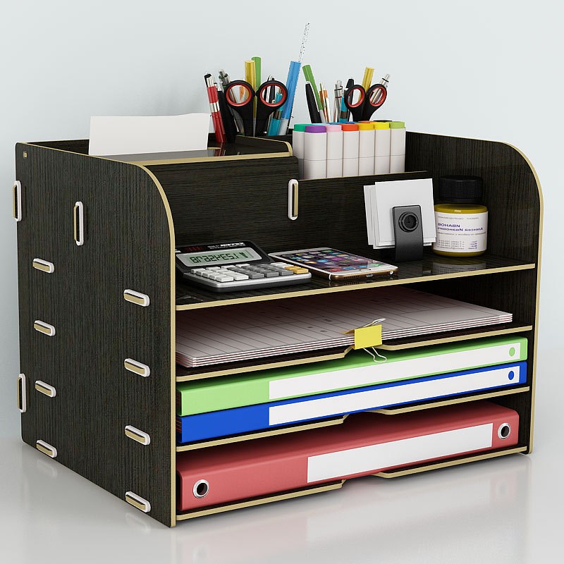 桌面A4纸文件收纳盒办公室用品桌上横放置物架文件架分类置物架