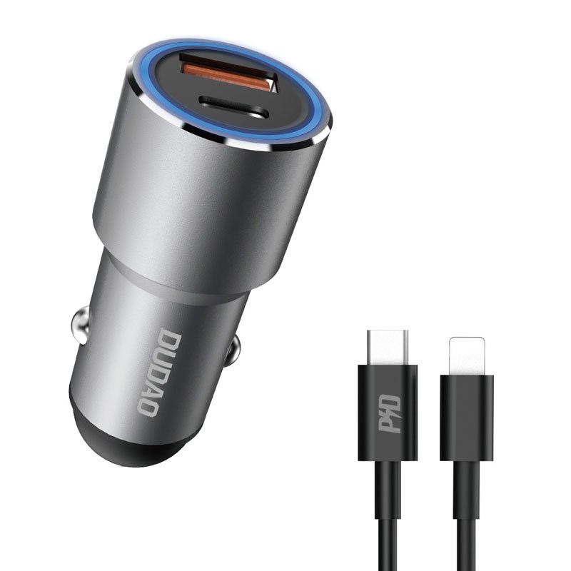 独到R4PQ车载汽车充电器20WPD快充手机QC3.0一拖二点烟器转换插头