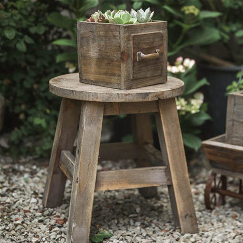 奥瑞凡ALLFOND系列木制落地圆木凳花架花园庭院放花盆