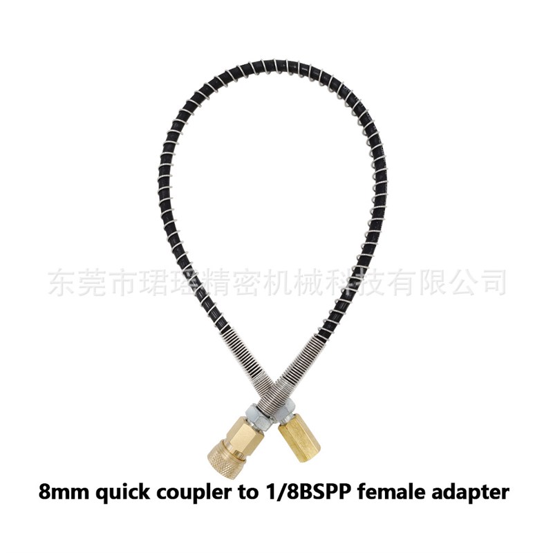 跨境手动泵高压软管配不锈钢弹簧保护1/8BSPP母头8mm快速连接接头