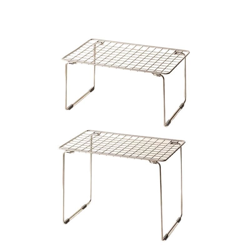 304不锈钢收纳架 可伸缩储物架 叠加家用橱柜厨房台面分层置物架