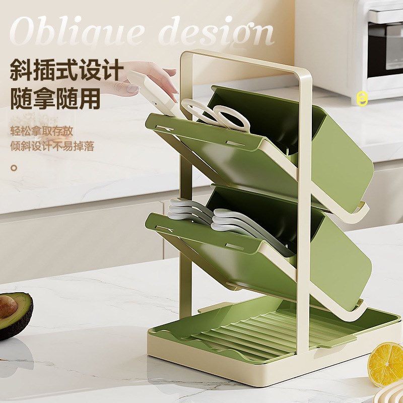 厨房筷子筒沥水架餐具收纳盒台立式勺子叉置物架塑料创意筷托台面