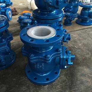 二片式 涡轮衬氟法兰球阀 衬PO防腐球阀 16P 浮动球阀DN150 Q341PO