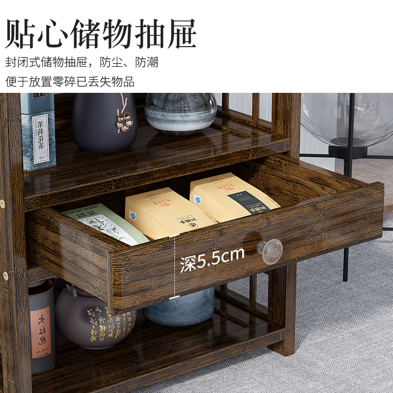 茶水柜置物架泡茶台客厅桌边柜餐边柜办公室茶具茶叶储物收纳架子
