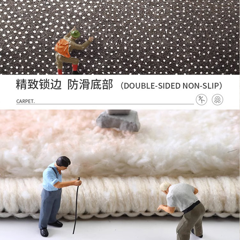 奶油风地毯卧室床边毯防滑衣帽间地垫家用儿童房脚垫防摔加厚坐垫