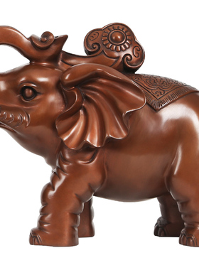 铜欣祥紫铜大象摆件客厅办公室家居装饰品吉祥摆设铜象工艺品摆件