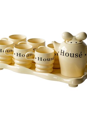 乔迁新居茶杯水杯家茶具套装新款客厅茶几陶瓷杯子茶具搬家礼物盒