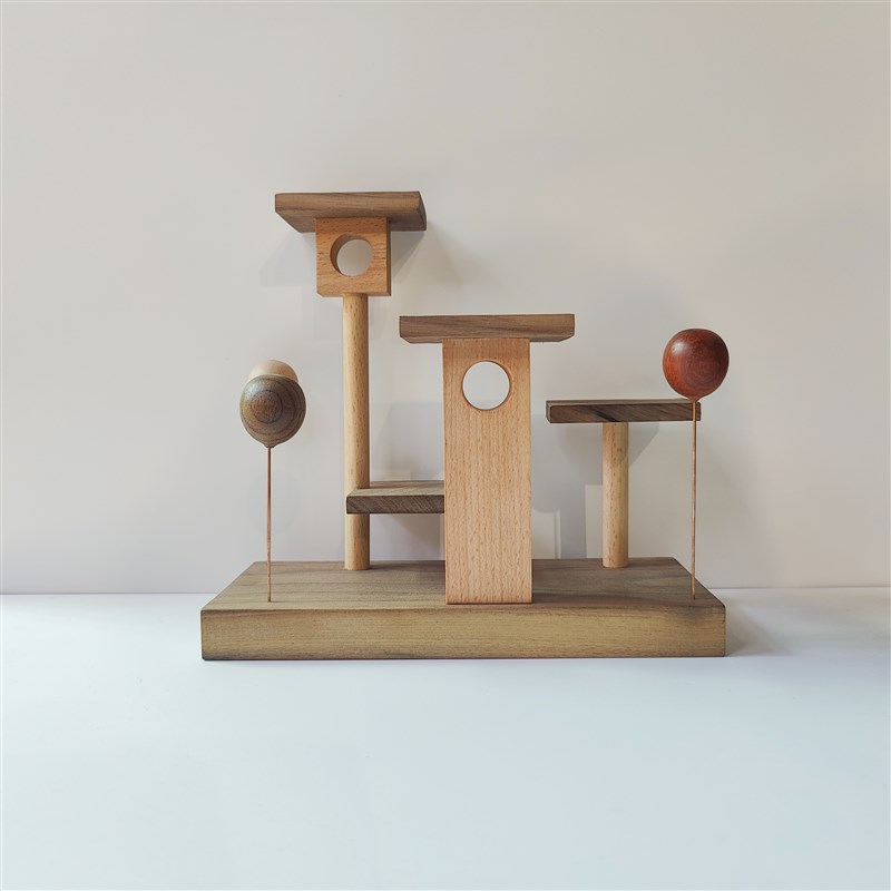 冰冷森林木雕手作猫咪微观猫架朦胧猫幻想乐园氛围装饰摆件桌面