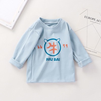 儿童高低领德绒打底衫秋冬男童女童保暖长袖T恤中大童保暖上衣潮