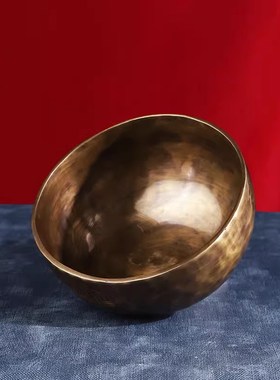 尼泊尔满月颂钵音疗瑜伽冥想钵梵音钵盂手工铜罄佛音碗静心桑塔钵
