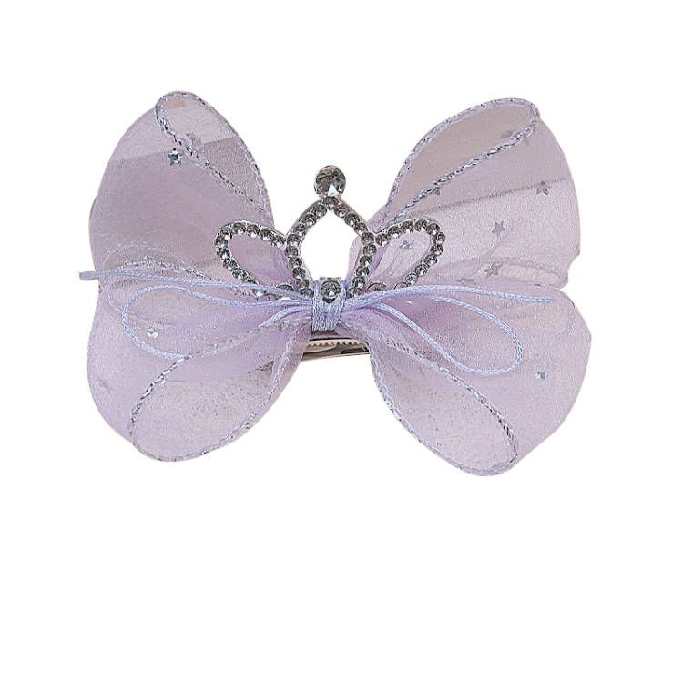 儿童发饰小公主皇冠蝴蝶结发夹女孩王冠生日表演头饰高端女童配饰