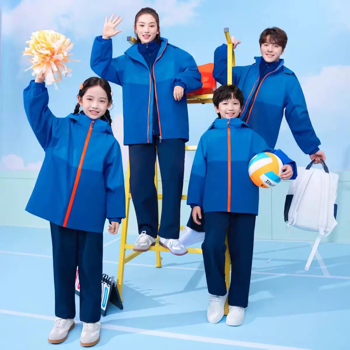 江西抚州统一冬季校服冲锋衣三件套防水防风防寒户外校服套装