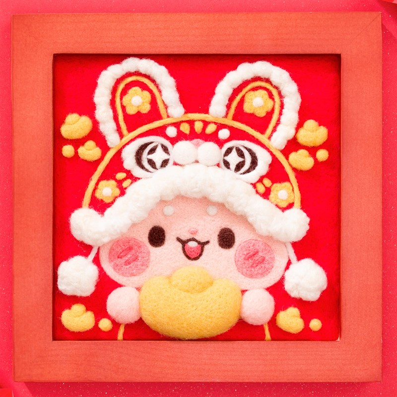 十二生肖羊毛毡戳戳乐相框画diy手工材料包礼物优妮的可爱魔法