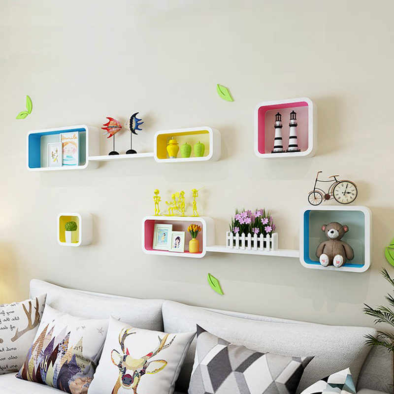 电视背景墙装饰架创意格子长方形搁板隔板壁挂影视墙壁层板置物架