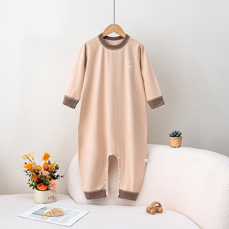 儿童德绒连体睡衣春秋男童睡袋女童宝宝爬服婴儿护肚防踢被家居服