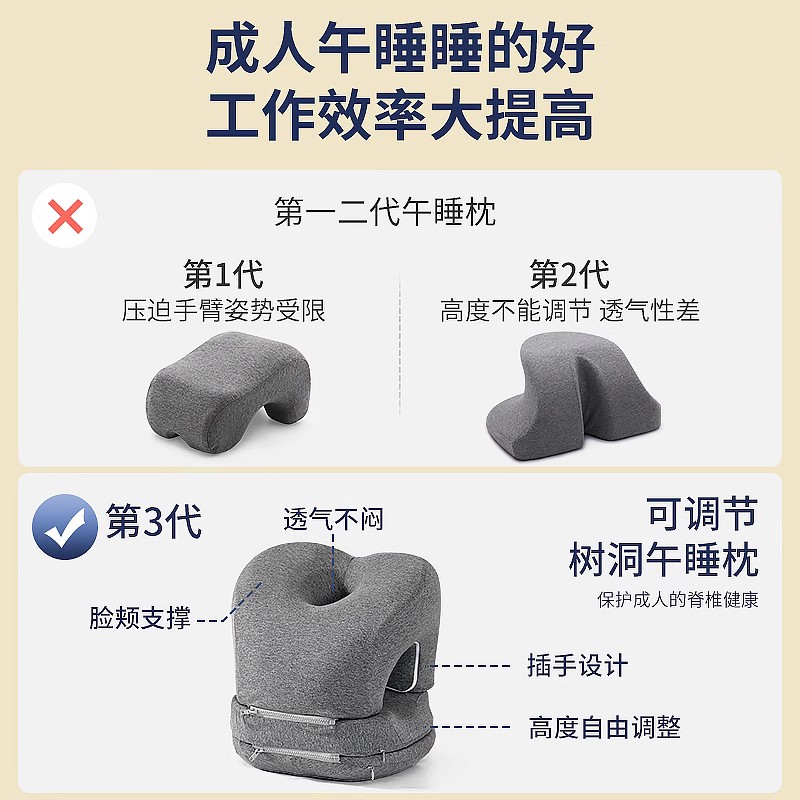 工位午睡枕趴睡枕办公室午休神器大人成人学生教室趴趴枕睡觉抱枕