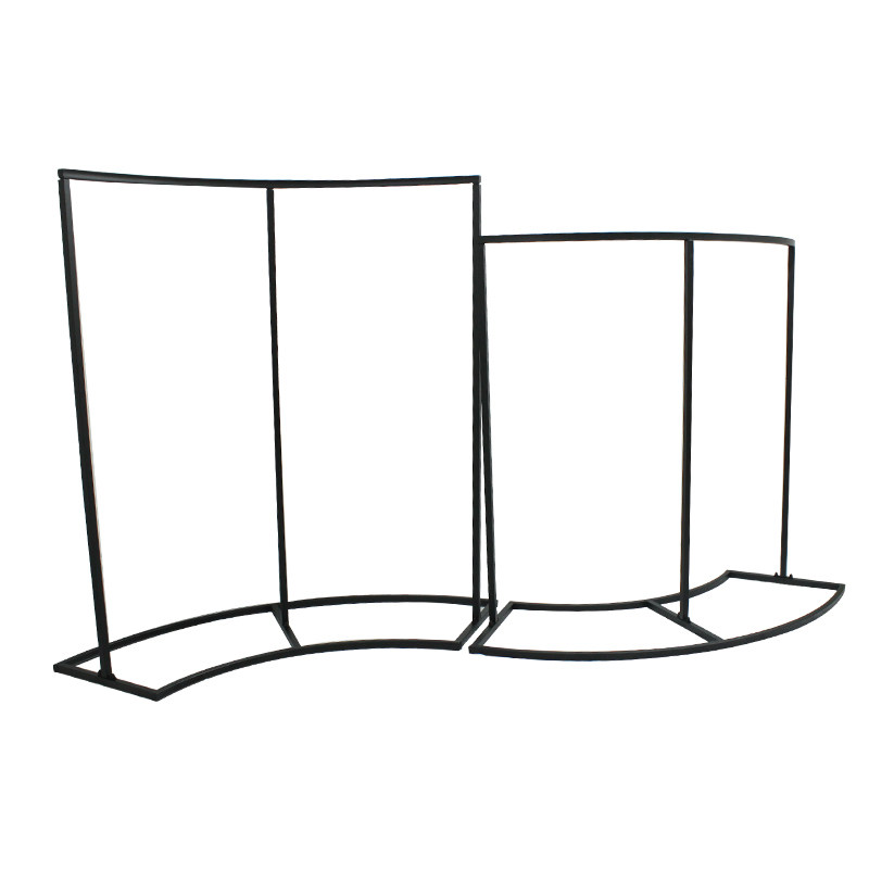 铁艺服装店展示架侧挂弧形中岛架半圆形落地式衣服陈列架流水台