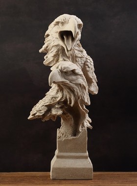 北欧家居客厅酒柜玄关风格摆件砂岩鹰头办公室装饰品摆设乔迁礼物