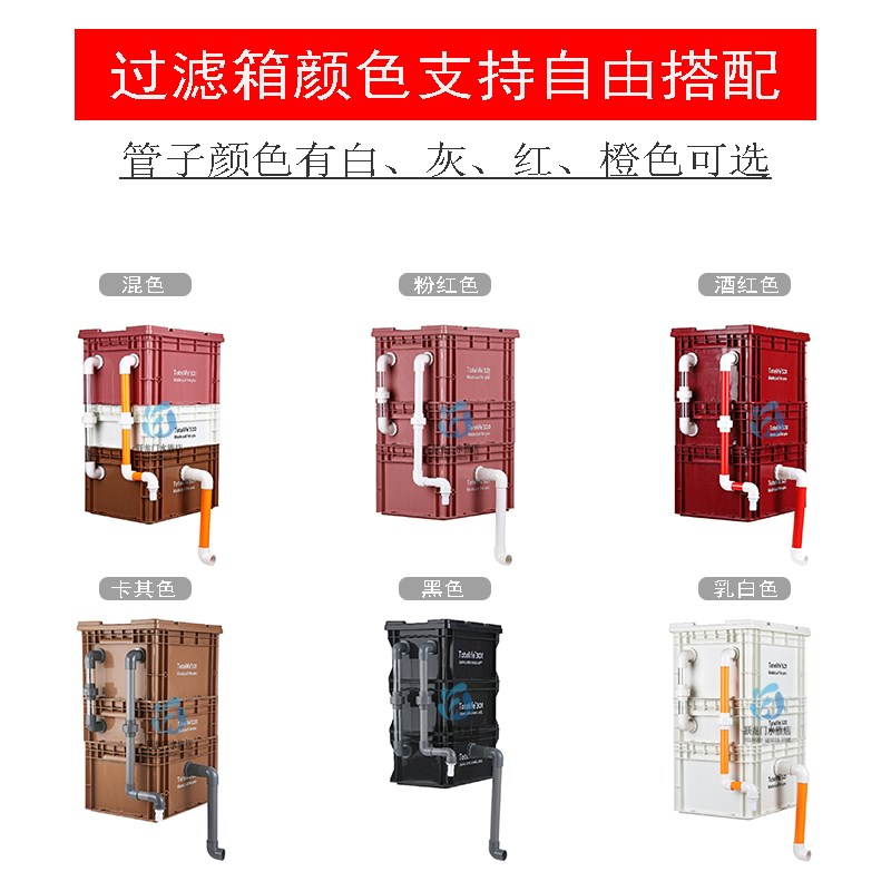 加高 加厚工业风周转箱鱼缸鱼池过滤器阳台养鱼龟缸滴流盒上过滤