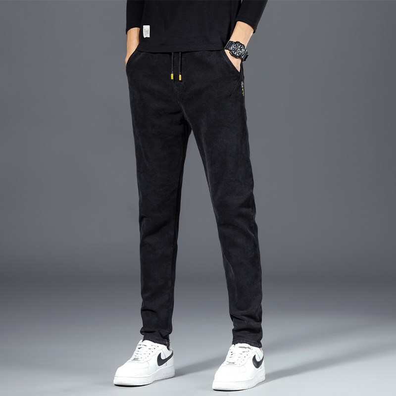 牛仔工作裤男加绒加厚耐磨宽松休闲上班劳保裤弹力男士工作服裤子