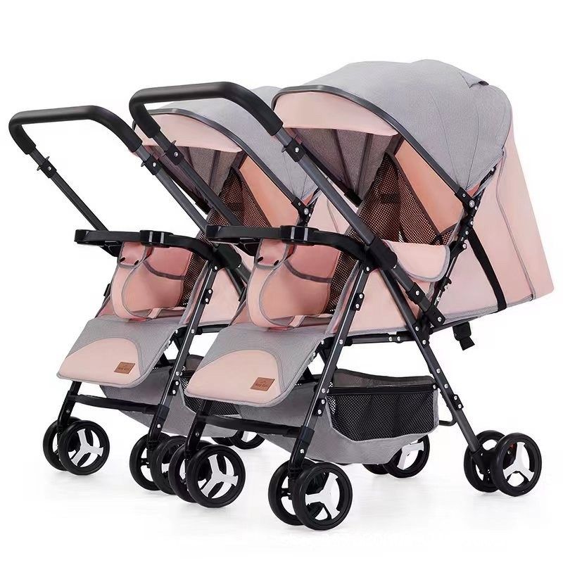 双胞胎婴儿推车可坐可躺双向二胎婴儿双人轻便折叠推车可拆分