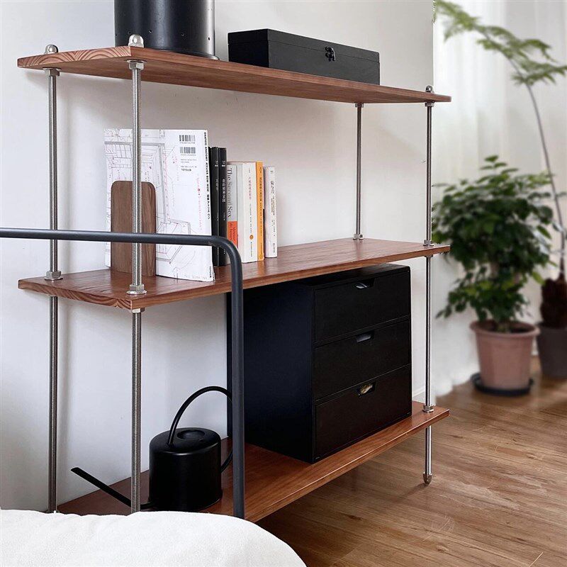 实木落地置物架多层收纳架子家用简易书架客厅储物架盆景展示货架