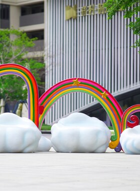 户外卡通大象玻璃钢雕塑商场抽象动物景区商场小区园林幼儿园摆件