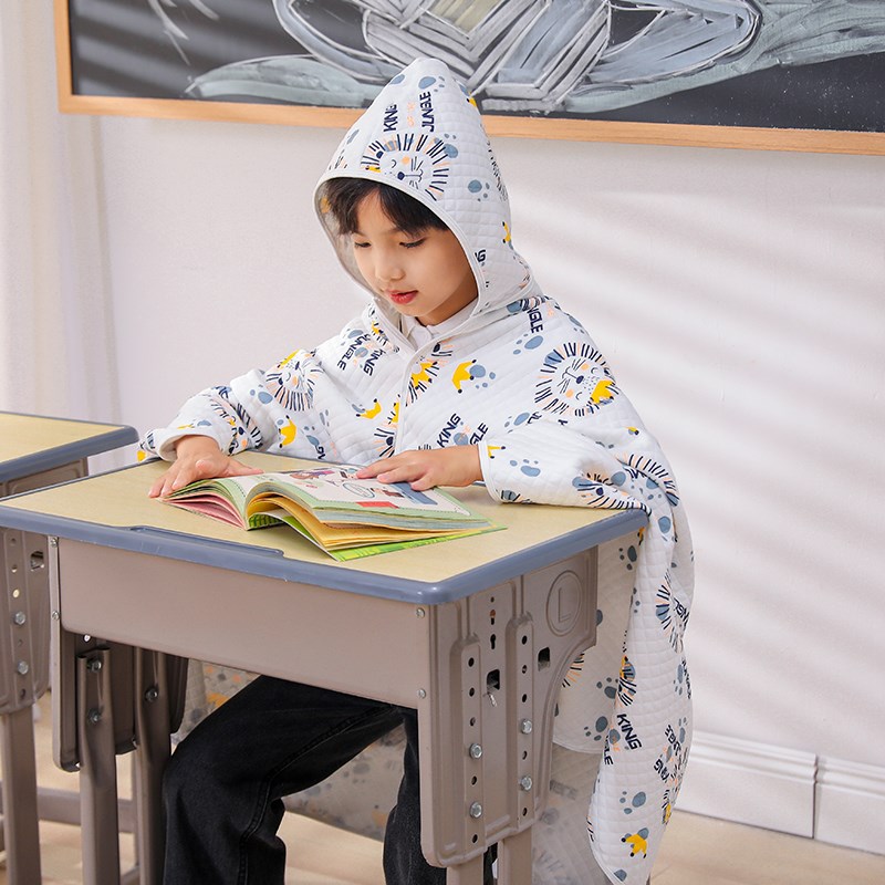 儿童午睡毯子春夏中小学生教室用午休披肩盖毯空调被毛毯斗篷