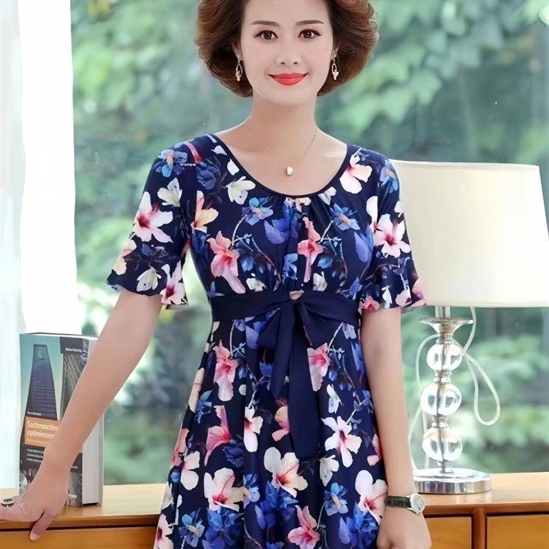 妈妈泳衣女保守中老年显瘦遮肚大码分体中年妈妈款游泳衣温泉泳装