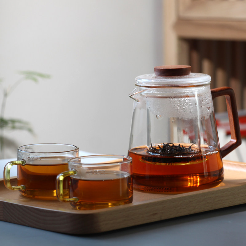 玻璃茶壶家用过滤花茶壶单壶耐高温泡茶器玻璃绿茶壶小茶具泡茶壶