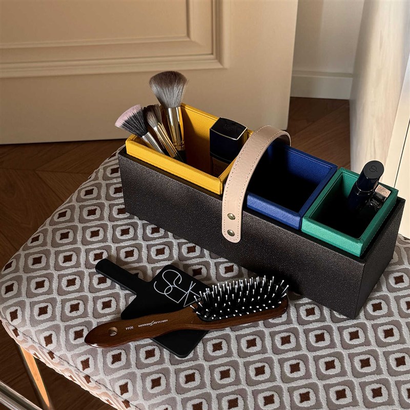 树的岛Tree皮革工具箱L&V收纳杂物收纳盒桌面整理分格化妆储物盒