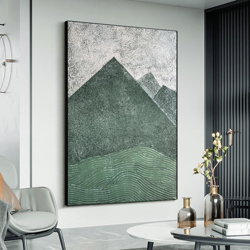 现代简约客厅沙发背景墙大幅挂画肌理感抽象玄关装饰画侘寂风壁画