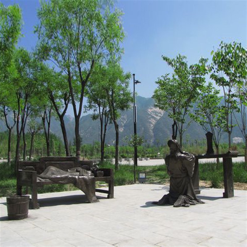 园林景区户外小品玻璃钢仿铜人物雕塑二十四孝文化情景民俗摆件