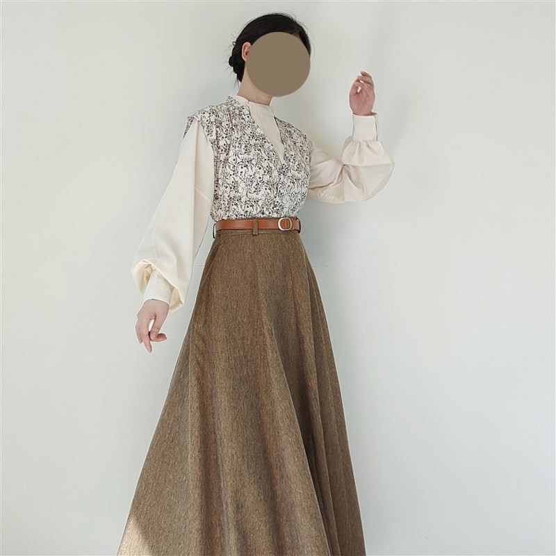 【观止织造后生】【野有蔓草】唐背子汉服元素日常秋圆领衫破裙