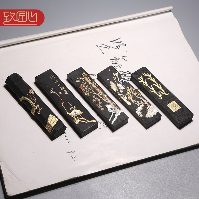 非遗徽墨老胡开文古法一两松烟墨锭墨块墨条宜书宜画练习文房四宝