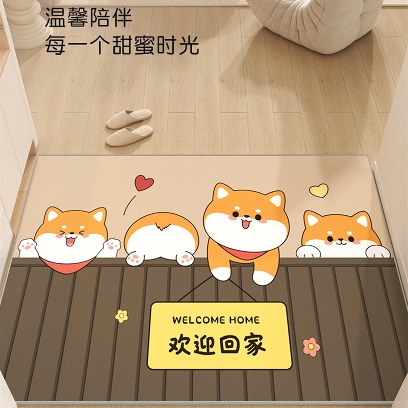 入户门地垫进门门口玄关脚垫2023新款卡通门垫耐脏除尘进户门地毯
