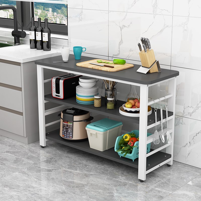 厨房桌子家用切菜桌落地多层小桌子操作台长方形桌子多功能操作台