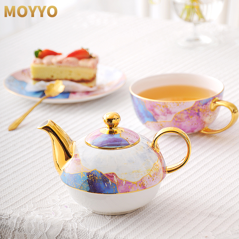 轻奢陶瓷单人杯壶套装创意下午茶茶具骨瓷子母壶咖啡杯一壶一杯