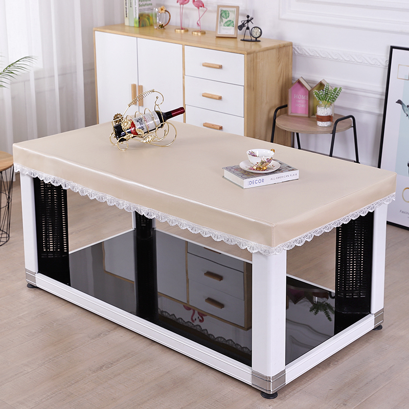 烤火罩电炉罩新款长方形茶几客厅免洗皮桌罩套防水防油pu桌面皮罩