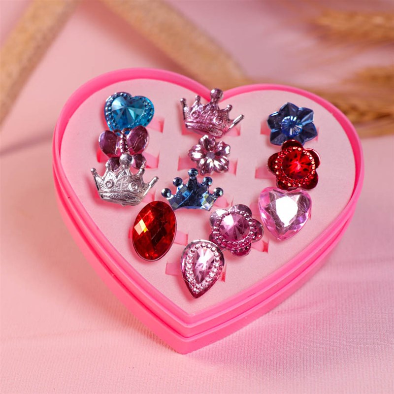 儿童戒指女童首饰盒宝石玩具女孩戒子发光饰品宝宝小公主生日礼物