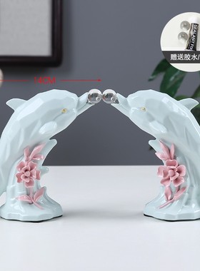 海豚结婚礼物送新人北欧风客厅艺术隔断酒柜创意洋酒居家装饰摆件