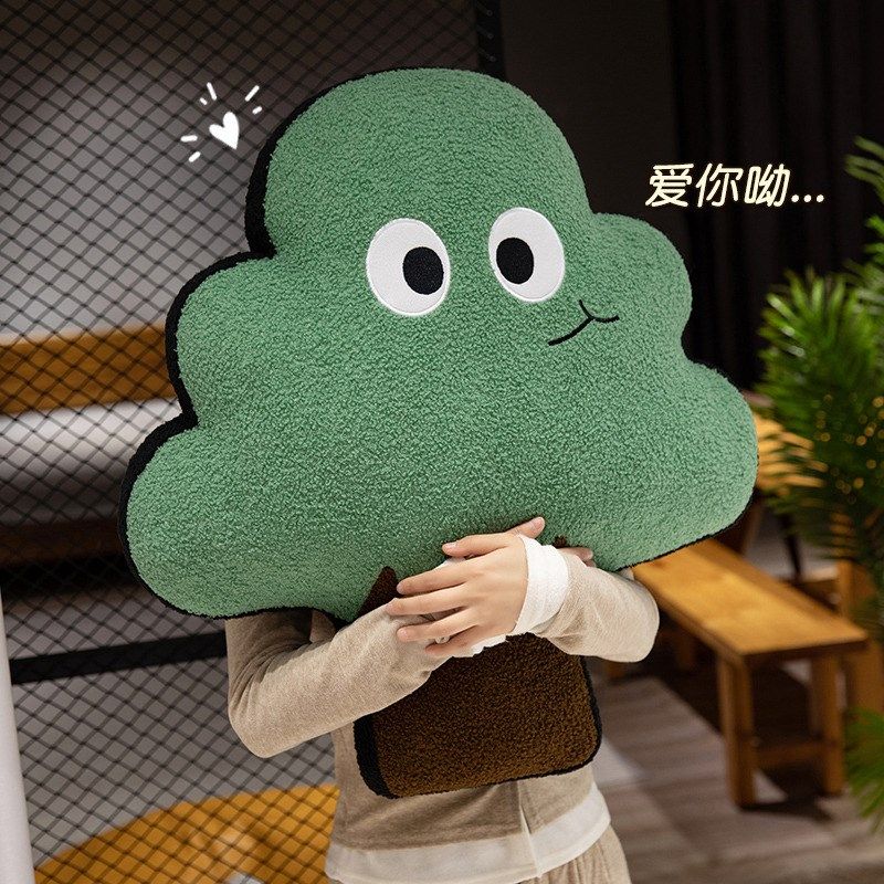 圣诞节抱枕靠垫客厅沙发样板房床头抱枕靠枕大眼女生睡觉专用玩偶