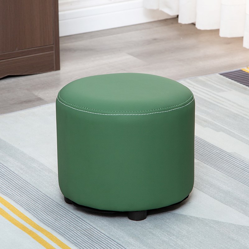 简约凳子家用小圆凳猫抓皮凳子北欧小皮墩客厅沙发茶几凳换鞋矮凳