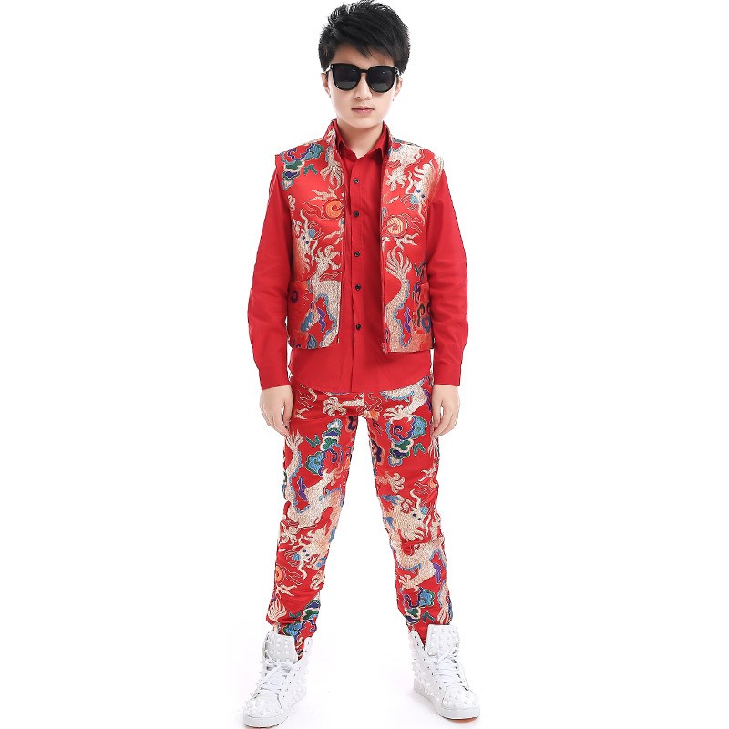 演出服儿童童装表演服 男童 民族服装儿童服装主持人礼服演出服男