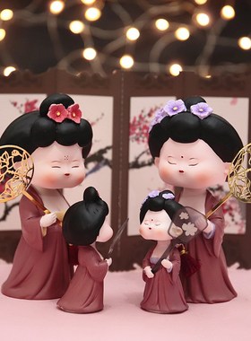 娘娘驾到新款唐朝仕女复古摆件装饰品国潮古代人物公仔中国风礼物