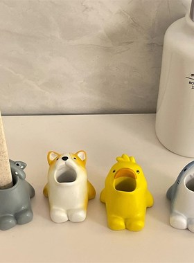 【新家的一百个快递】卡通动物牙刷架卫生间桌面摆件装饰品